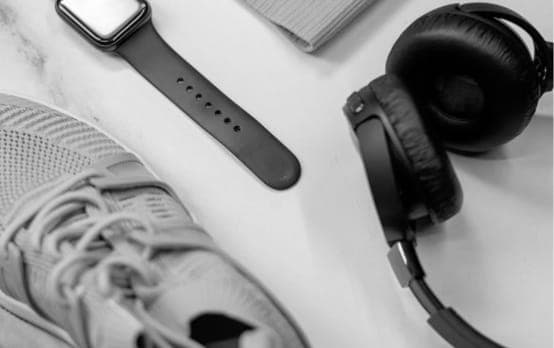 Close-up of black headphones